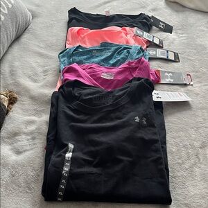 BNWT Under Armour Assorted T-Shirts - Black, Pink, Blue XL Lot
